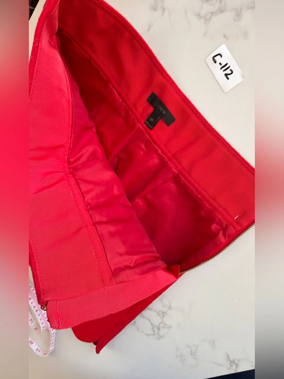 J. Crew Red A-Line Mini Skirt with Side Zip